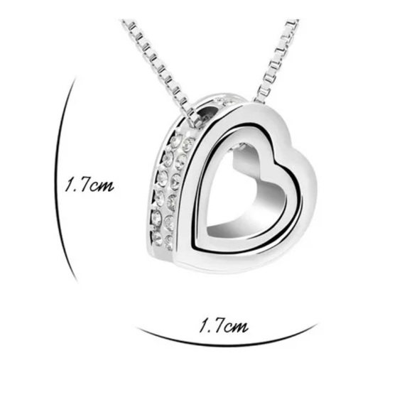 (Last 1) Heart in heart necklace,Swarovski cut elements - Picture 7 of 10